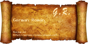 German Román névjegykártya